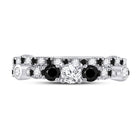 Eternal Love 14kt White Gold Round Diamond 3-Stone Bridal Wedding Ring Band Set - Front View