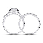 Eternal Love 14kt White Gold Round Diamond 3-Stone Bridal Wedding Ring Band Set - Second Side View