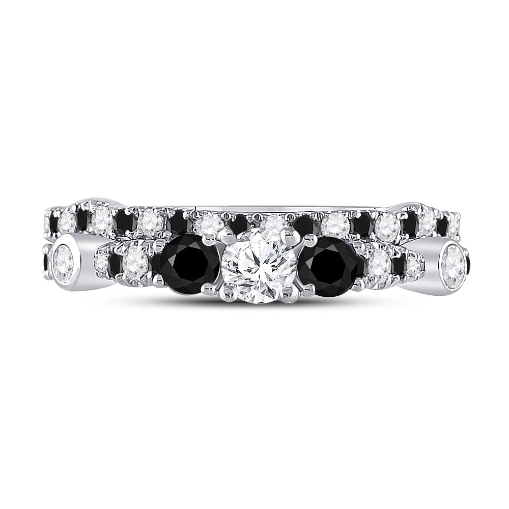 Eternal Love 14kt White Gold Round Diamond 3 - Stone Bridal Wedding Ring Band Set - Splendid Jewellery