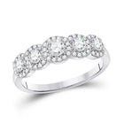 Eternal Love 14kt White Gold Round Diamond 5 - stone Bridal Wedding Engagement Ring - Splendid Jewellery