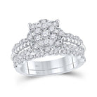 Eternal Love 14kt White Gold Round Diamond Bridal Wedding Ring Band Set - Splendid Jewellery