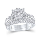 Eternal Love 14kt White Gold Round Diamond Bridal Wedding Ring Band Set - Splendid Jewellery