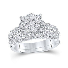 Eternal Love 14kt White Gold Round Diamond Bridal Wedding Ring Band Set - Splendid Jewellery