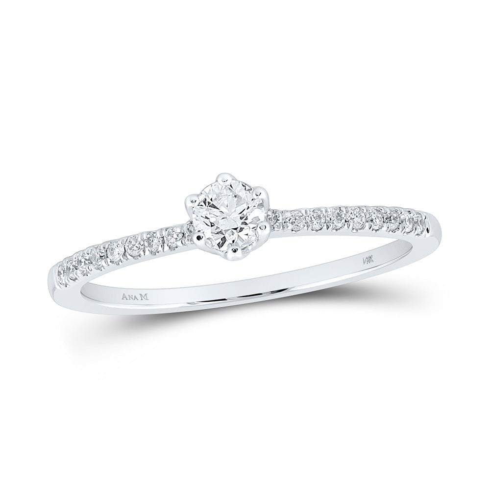 Eternal Love 14kt White Gold Round Diamond Solitaire Bridal Wedding Engagement Ring 1/3 Cttw - Splendid Jewellery
