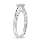 Eternal Love 14kt White Gold Round Diamond Solitaire Bridal Wedding Engagement Ring - Side View