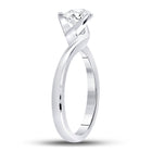 Eternal Love 14kt White Gold Round Diamond Solitaire Bridal Wedding Engagement Ring - Second Side View