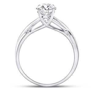 Eternal Love 14kt White Gold Round Diamond Solitaire Bridal Wedding Engagement Ring - Splendid Jewellery