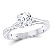 Load image into Gallery viewer, Eternal Love 14kt White Gold Round Diamond Solitaire Bridal Wedding Engagement Ring - Top View