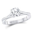 Eternal Love 14kt White Gold Round Diamond Solitaire Bridal Wedding Engagement Ring - Top View