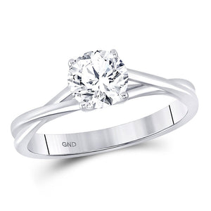 Eternal Love 14kt White Gold Round Diamond Solitaire Bridal Wedding Engagement Ring - Splendid Jewellery