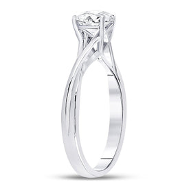 Eternal Love 14kt White Gold Round Diamond Solitaire Bridal Wedding Engagement Ring - Front View