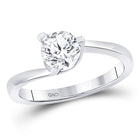 Eternal Love 14kt White Gold Round Diamond Solitaire Bridal Wedding Engagement Ring - Top View