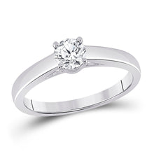 Load image into Gallery viewer, Eternal Love 14kt White Gold Round Diamond Solitaire Bridal Wedding Engagement Ring - Top View