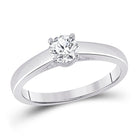 Eternal Love 14kt White Gold Round Diamond Solitaire Bridal Wedding Engagement Ring - Top View