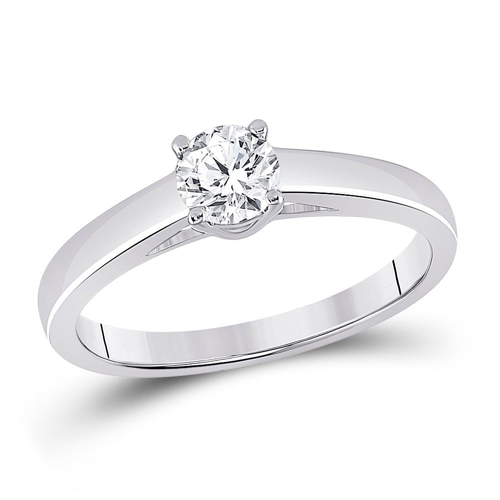 Eternal Love 14kt White Gold Round Diamond Solitaire Bridal Wedding Engagement Ring - Splendid Jewellery