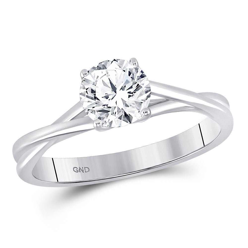Eternal Love 14kt White Gold Round Diamond Solitaire Bridal Wedding Engagement Ring - Splendid Jewellery