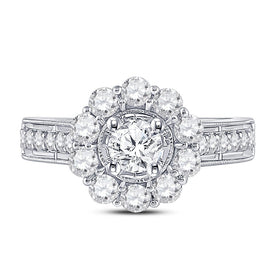 Eternal Love 14kt White Gold Round Diamond Solitaire Bridal Wedding Engagement Ring - Front View