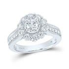 Eternal Love 14kt White Gold Round Diamond Solitaire Bridal Wedding Engagement Ring - Top View