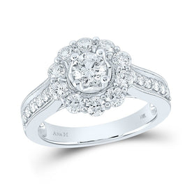 Eternal Love 14kt White Gold Round Diamond Solitaire Bridal Wedding Engagement Ring - Top View