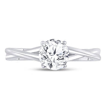 Load image into Gallery viewer, Eternal Love 14kt White Gold Round Diamond Solitaire Bridal Wedding Engagement Ring - Second Side View