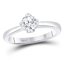 Load image into Gallery viewer, Eternal Love 14kt White Gold Round Diamond Solitaire Bridal Wedding Engagement Ring - Top View