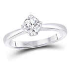 Eternal Love 14kt White Gold Round Diamond Solitaire Bridal Wedding Engagement Ring - Top View