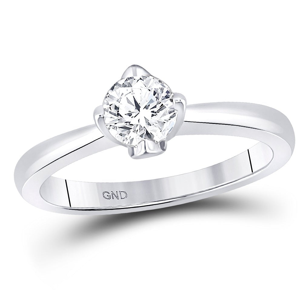 Eternal Love 14kt White Gold Round Diamond Solitaire Bridal Wedding Engagement Ring - Splendid Jewellery