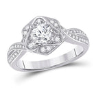 Eternal Love 14kt White Gold Round Diamond Solitaire Ring - Top View
