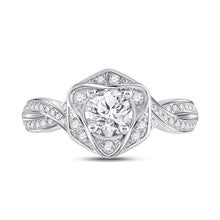 Load image into Gallery viewer, Eternal Love 14kt White Gold Round Diamond Solitaire Ring - Front View