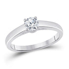 Eternal Love 14kt White Gold Round Diamond Solitaire Wedding Ring - Splendid Jewellery