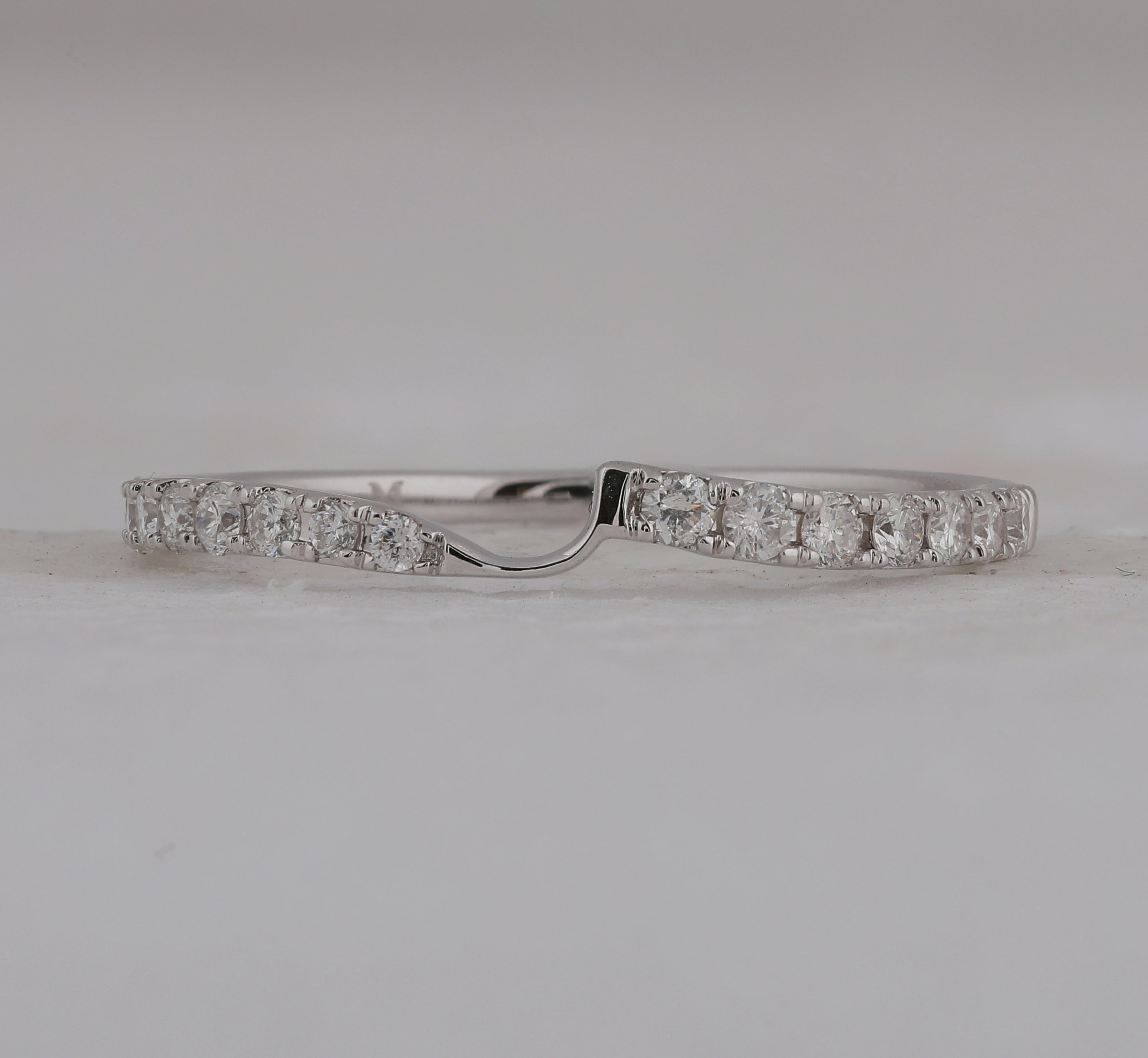 Eternal Love 14kt White Gold Womens Round Diamond 2 - stone Wedding Band - Splendid Jewellery