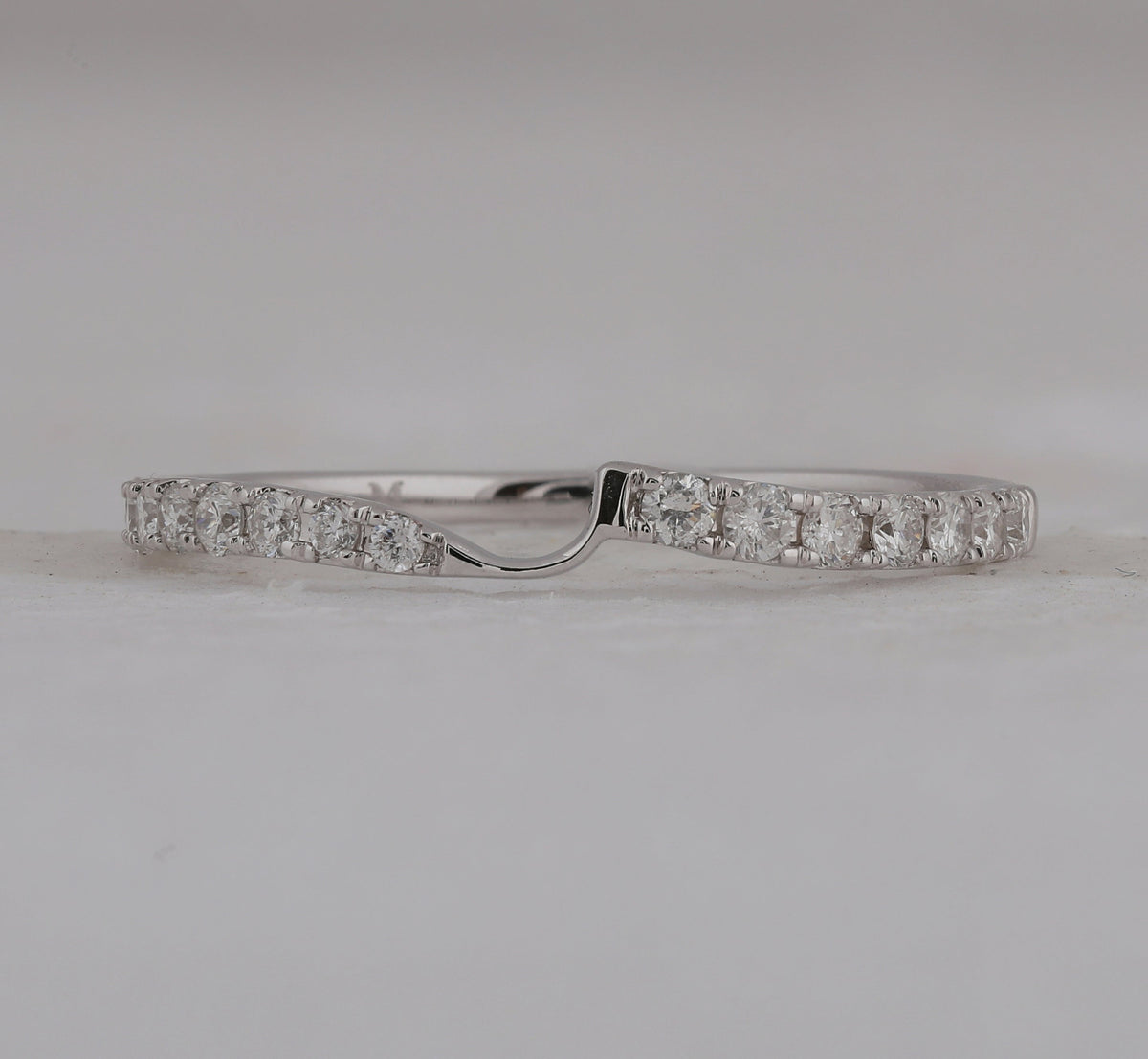 Eternal Love 14kt White Gold Womens Round Diamond 2 - stone Wedding Band - Splendid Jewellery