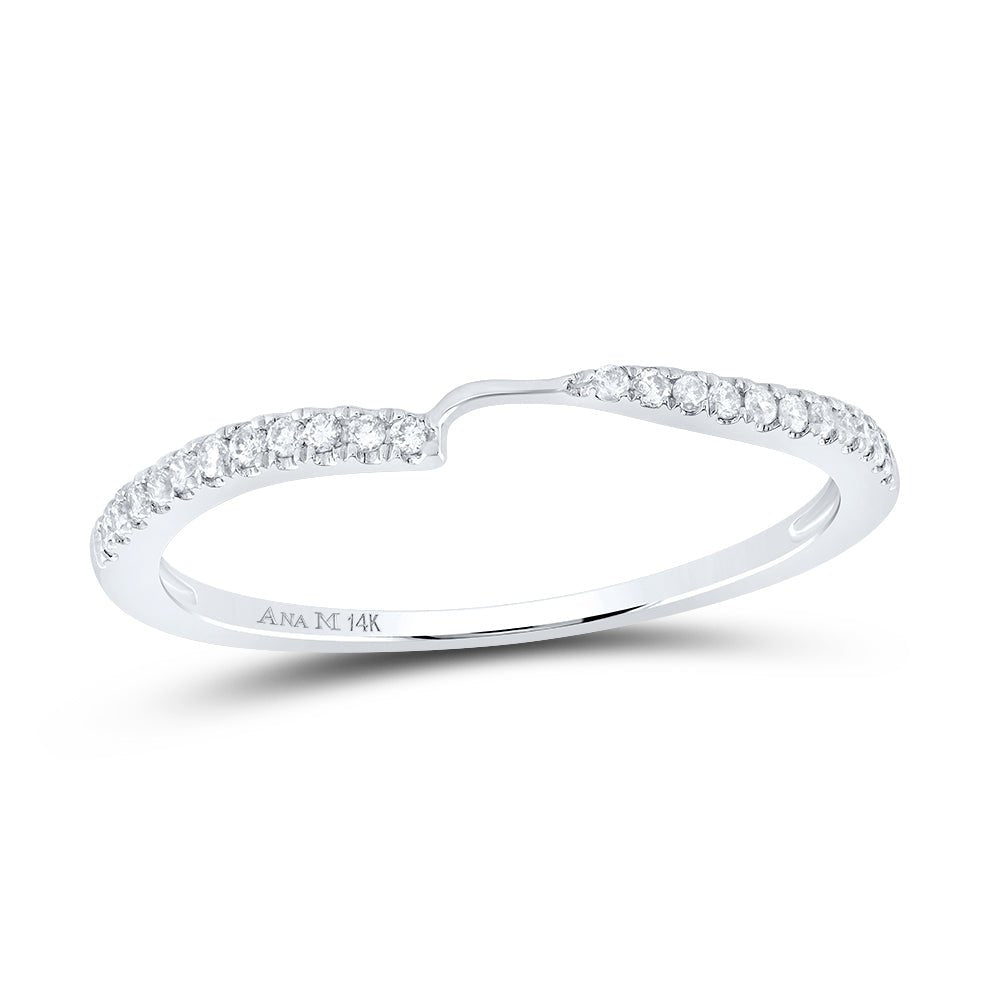 Eternal Love 14kt White Gold Womens Round Diamond 2 - stone Wedding Band - Splendid Jewellery