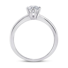 Load image into Gallery viewer, Eternal Love: 14kt White Gold Womens Round Diamond Solitaire Bridal Wedding Engagement Ring 1/2 Cttw - Splendid Jewellery