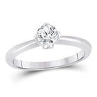 Eternal Love: 14kt White Gold Womens Round Diamond Solitaire Bridal Wedding Engagement Ring 1/2 Cttw - Top View