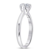 Load image into Gallery viewer, Eternal Love: 14kt White Gold Womens Round Diamond Solitaire Bridal Wedding Engagement Ring 1/2 Cttw - Splendid Jewellery