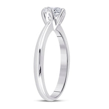 Load image into Gallery viewer, Eternal Love: 14kt White Gold Womens Round Diamond Solitaire Bridal Wedding Engagement Ring 1/2 Cttw - Second Side View
