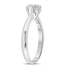 Eternal Love: 14kt White Gold Womens Round Diamond Solitaire Bridal Wedding Engagement Ring 1/2 Cttw - Second Side View