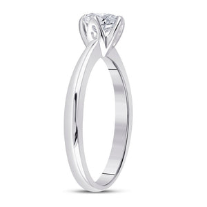 Eternal Love: 14kt White Gold Womens Round Diamond Solitaire Bridal Wedding Engagement Ring 1/2 Cttw - Splendid Jewellery