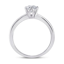 Load image into Gallery viewer, Eternal Love: 14kt White Gold Womens Round Diamond Solitaire Bridal Wedding Engagement Ring 1/2 Cttw - Side View