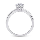 Eternal Love: 14kt White Gold Womens Round Diamond Solitaire Bridal Wedding Engagement Ring 1/2 Cttw - Side View
