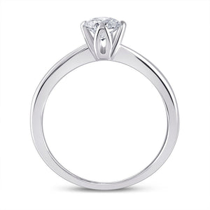 Eternal Love: 14kt White Gold Womens Round Diamond Solitaire Bridal Wedding Engagement Ring 1/2 Cttw - Splendid Jewellery