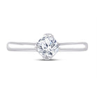 Eternal Love: 14kt White Gold Womens Round Diamond Solitaire Bridal Wedding Engagement Ring 1/2 Cttw - Front View