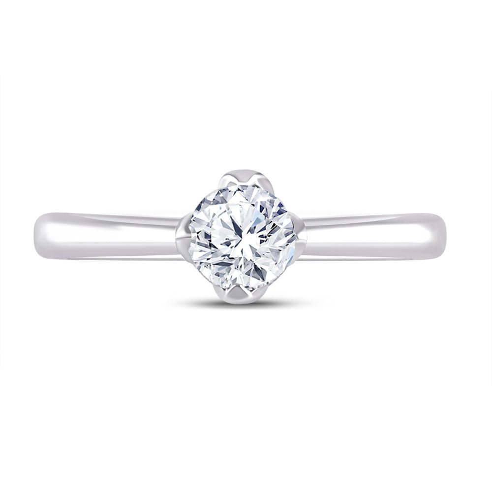 Eternal Love: 14kt White Gold Womens Round Diamond Solitaire Bridal Wedding Engagement Ring 1/2 Cttw - Splendid Jewellery