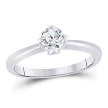 Load image into Gallery viewer, Eternal Love: 14kt White Gold Womens Round Diamond Solitaire Bridal Wedding Engagement Ring 1/2 Cttw - Splendid Jewellery