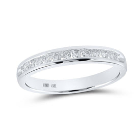 Eternal Love 14kt White Gold Womens Round Diamond Wedding Band - Splendid Jewellery