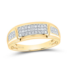 Load image into Gallery viewer, Eternal Love 14kt Yellow Gold Diamond Cluster Wedding Set - Side View