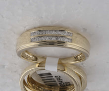 Load image into Gallery viewer, Eternal Love 14kt Yellow Gold Diamond Cluster Wedding Set - Front View
