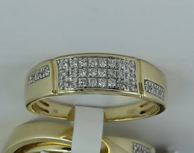 Eternal Love 14kt Yellow Gold Diamond Cluster Wedding Set - Second Side View