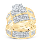 Eternal Love 14kt Yellow Gold Diamond Cluster Wedding Set - Splendid Jewellery